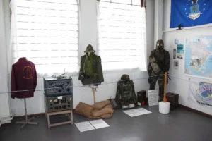 This shows some of the uniforms and camouflage used on site during its active period with the USAF.