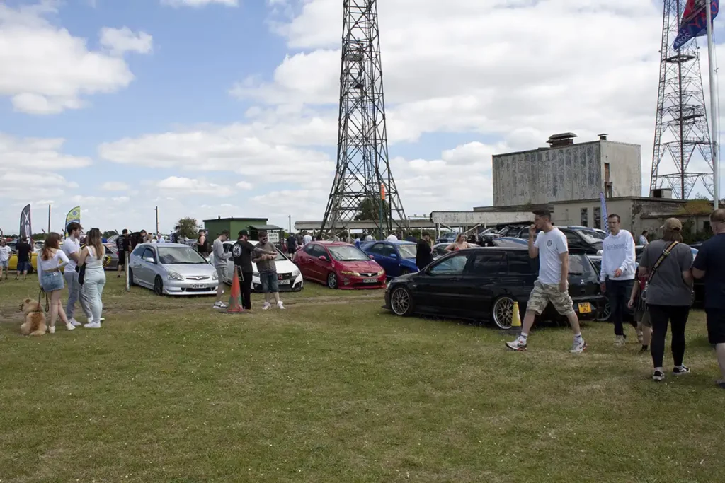 Showing the crowds at one of the car shows held on site.