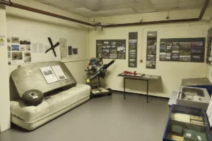 A look inside our display on the history of the Ipswich airport. This shows artifacts and pictures from the Ipswich Airport.