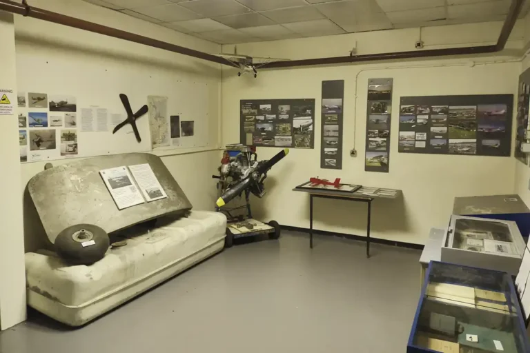 A look inside our display on the history of the Ipswich airport. This shows artifacts and pictures from the Ipswich Airport.