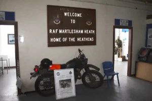 An image of the original entrance sign for the Autovon installation. This sign was taken from site after it's closure in the early 1990's and donated to Flixton Museum. It was kindly returned to us by Flixton Museum in 2024.