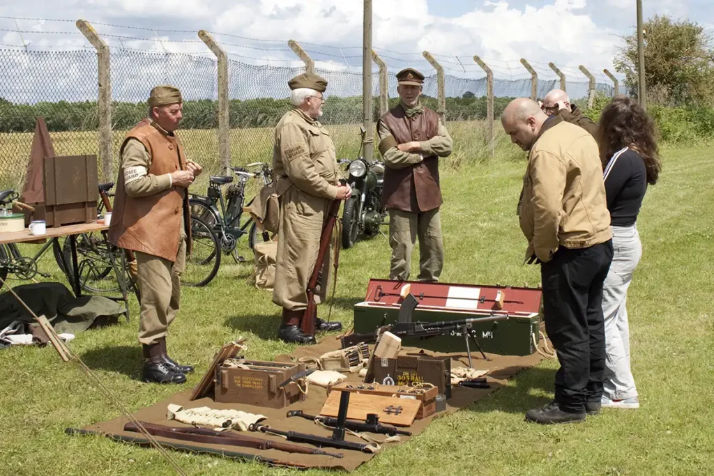 An image from our military show detailing the work and weapons of the Suffolk Home Guard reenactment group.
